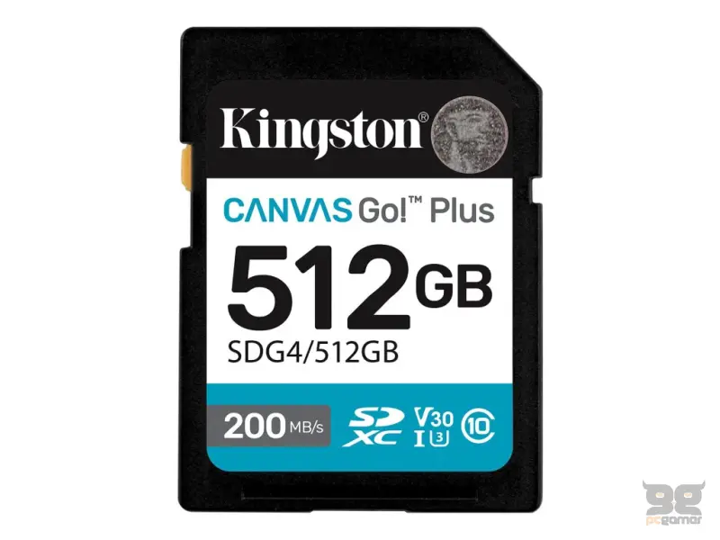 KINGSTON Canvas Go! Plus SD Memory Card 512GB, Class 10, UHS-I, U3, V30, up to 200/160MB/s, 4K video
