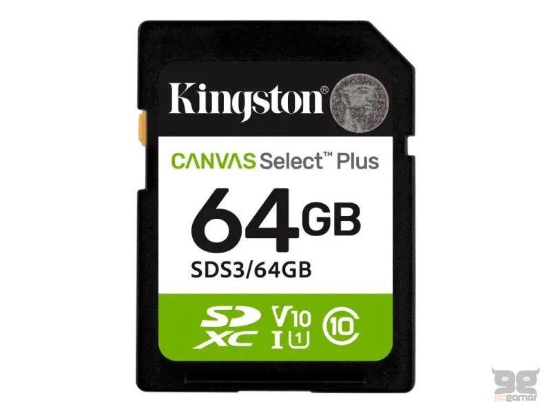 KINGSTON SDXC Card 64GB CANVAS Select Plus C10, UHS-I, V10, up to 100 MB/s