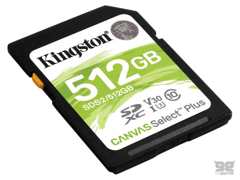 KINGSTON U3 V30 SDXC 512GB Canvas Select Plus 100R C10 UHS-I SDS2/512GB 