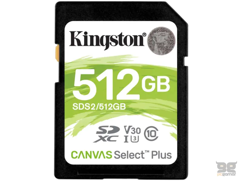 KINGSTON U3 V30 SDXC 512GB Canvas Select Plus 100R C10 UHS-I SDS2/512GB 