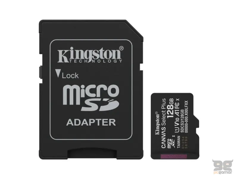 KINGSTON Memorijska kartica U1 V10 SDXC 128GB Canvas Select Plus G3 150R SDCS3/128GB + adapter 