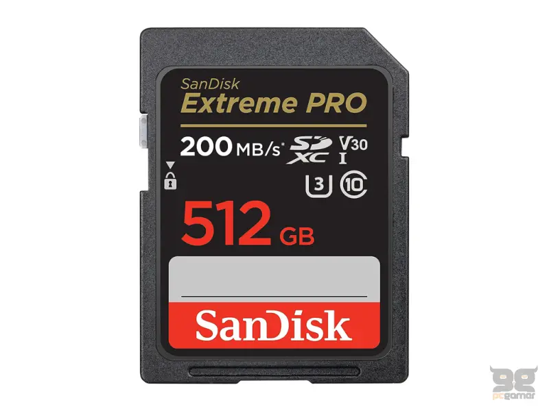 SanDisk Extreme PRO 512GB SDXC Card, up to Read/Write(MB/s): 200/140, UHS-I, Class 10, U3, V30