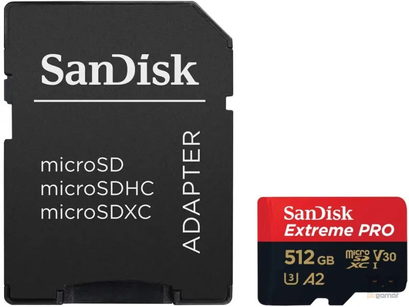SanDisk Extreme PRO microSDXC 512GB + SD adapter,up to Read/Write(MB/s): 200/140,A2,C10,V30,UHS-I,U3
