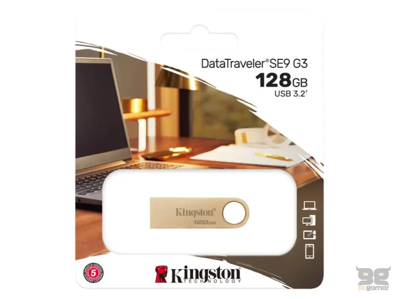 KINGSTON 128GB DataTraveler SE9 G3 USB 3.0 flash DTSE9G3/128GB champagne 