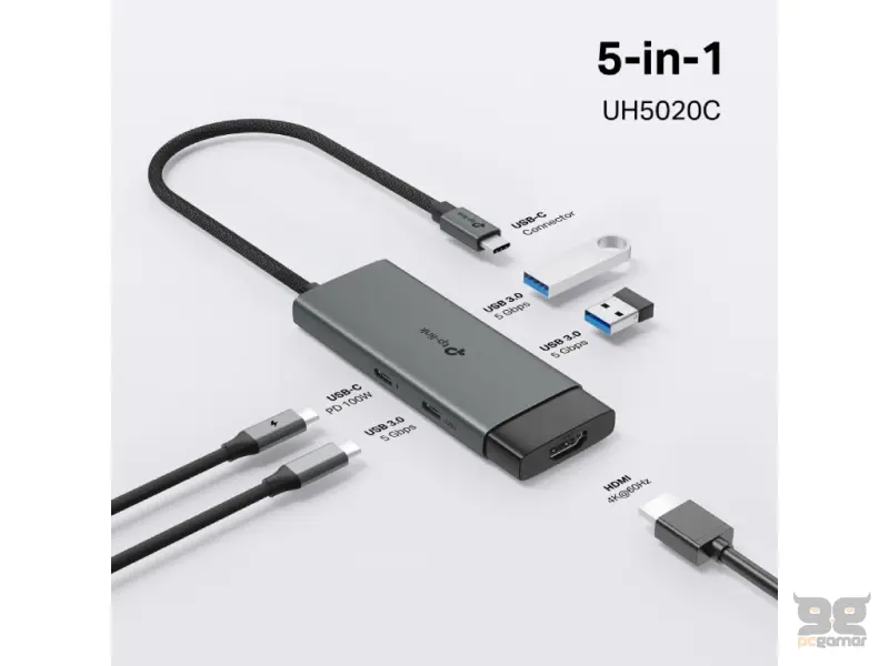 TP-LINK UH5020C USB Type-C 5 in 1 Hub 100W Power Delivery, HDMI 4K@60Hz, USB 3.0*2, USB-C
