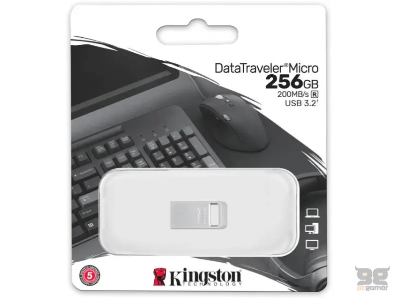KINGSTON 256GB DataTraveler Micro USB 3.2 flash DTMC3G2/256GB srebrni 