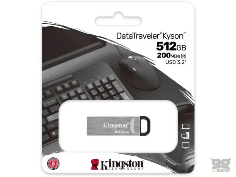 KINGSTON 512GB DataTraveler Kyson USB 3.2 flash DTKN/512GB sivi 