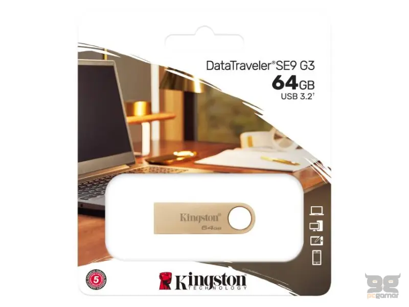 KINGSTON 64GB DataTraveler SE9 G3 USB 3.0 flash DTSE9G3/64GB champagne 