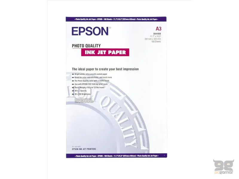 EPSON S041068 Photo Quality Ink Jet papir DIN A3 (100 listova) 