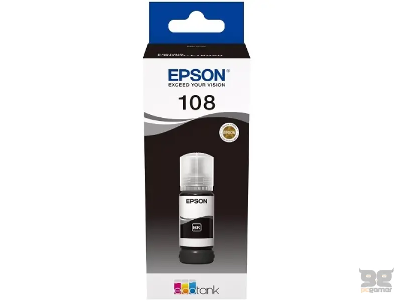 EcoTank Ink Bottle Br.108, Black, (70ml), 7200 str. (2100 colour photos 10x15cm) - za EcoTank L8050, L18050