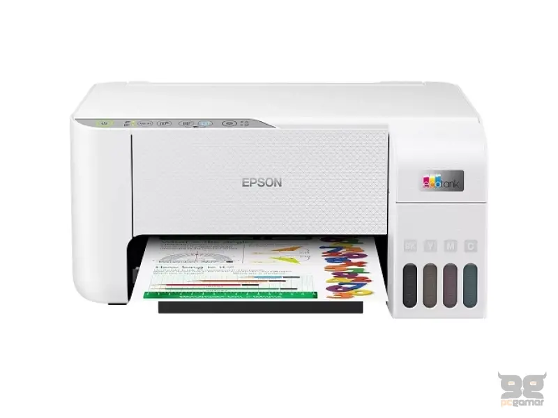 EcoTank L3276 Color AiO A4, (nasljednik modela L3156), Print 33/15 ppm 5760 x1440dpi,Copy,Scan (1200x2400dpi),Borderless print,Wireless+USB,Wi-fi Direct,Smart Panel,WHITE (4 x 65ml: u pakovanju dolazi 2x Black 103 and 1x Cyan 103, Magenta 103, Yellow 103)