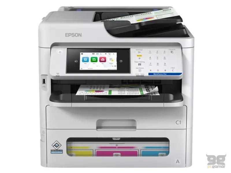 WorkForce Pro EM-C800RDWF (RIPS) 4 in 1 (A4 Color) --- (Print, Scan, Copy, Fax), WRLS, Duplex, ADF, Print 25/25 ppm, Fioka 1 (250 listova A4) + 80  listova RASF, Ink capacity XL or XXL; Blk/Colr -- 10K/5K pgs or Blk/Colr -- 50K/20K pgs