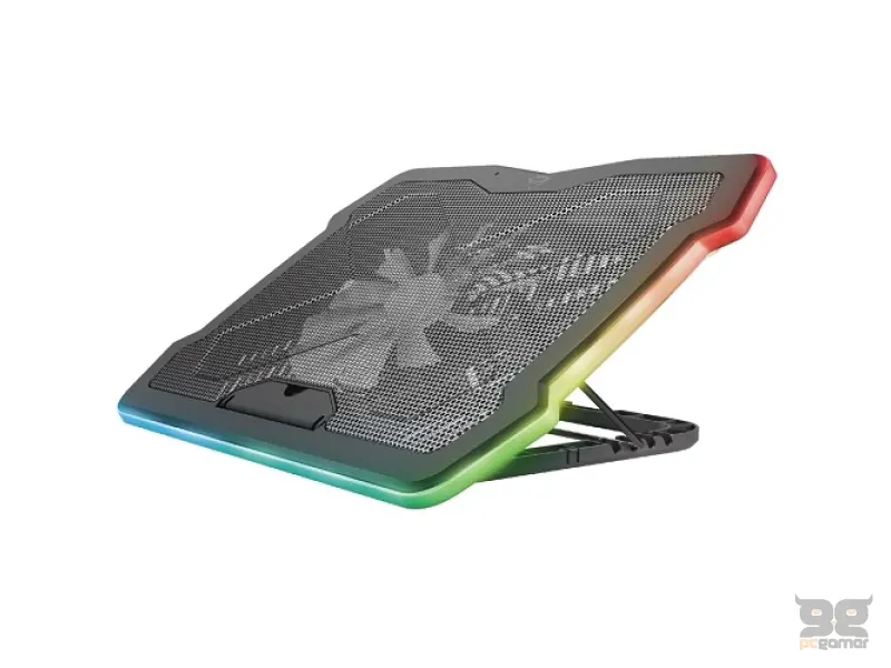 TRUST GXT 1126 AURA Multicolour-Illuminated Laptop Cooling Stand, Max. laptop size 17"