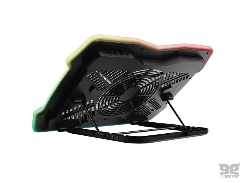 TRUST GXT 1126 AURA Multicolour-Illuminated Laptop Cooling Stand, Max. laptop size 17"