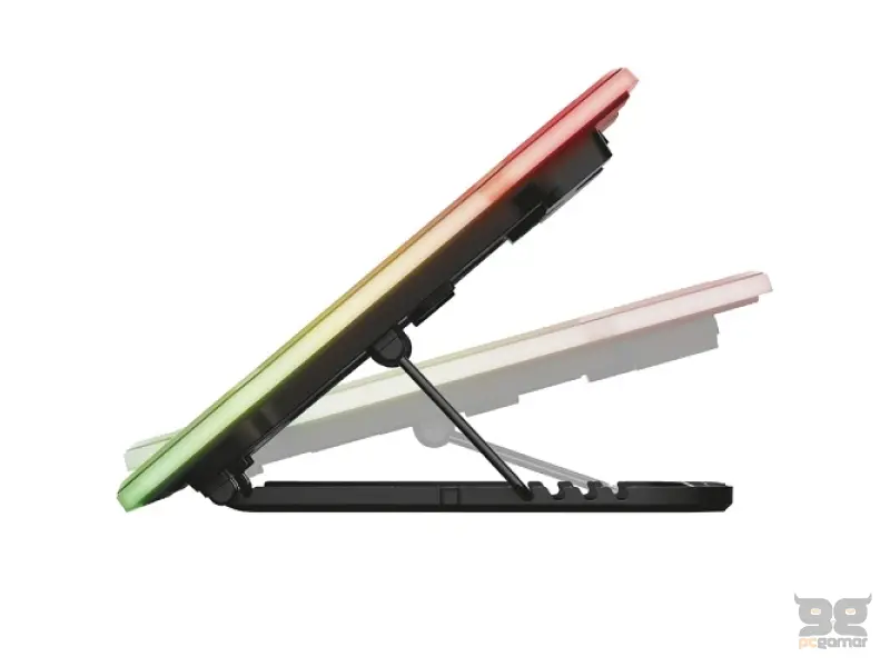 TRUST GXT 1126 AURA Multicolour-Illuminated Laptop Cooling Stand, Max. laptop size 17"