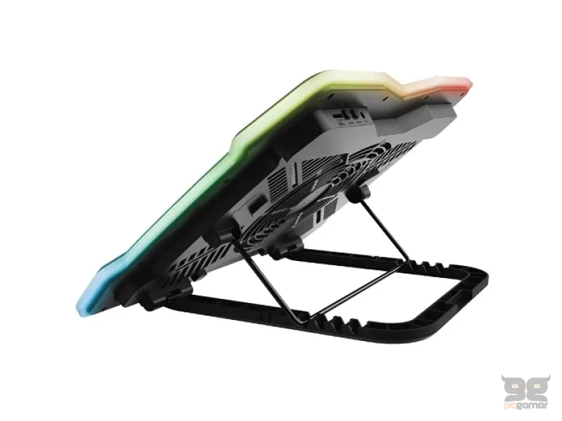 TRUST GXT 1126 AURA Multicolour-Illuminated Laptop Cooling Stand, Max. laptop size 17"