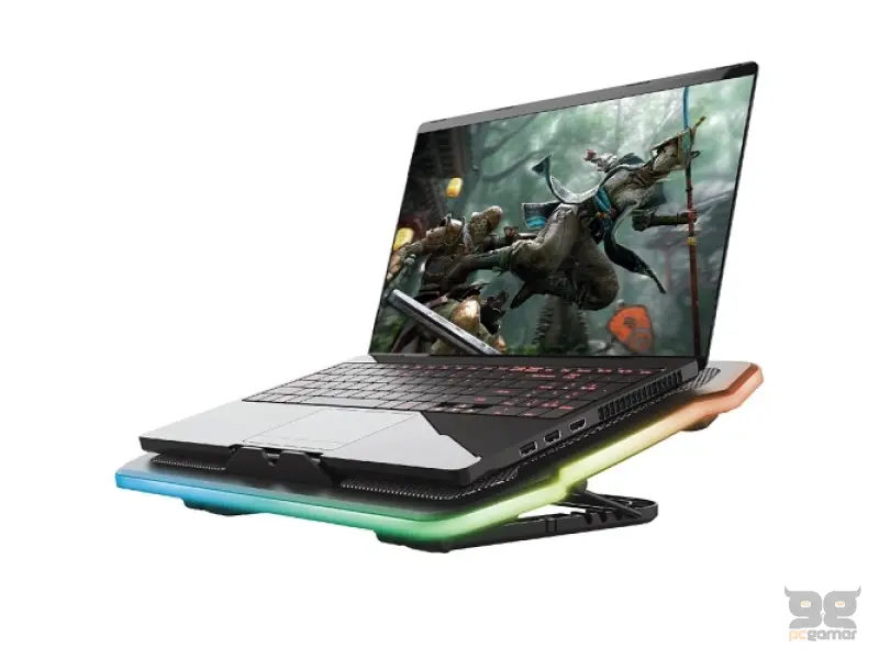 TRUST GXT 1126 AURA Multicolour-Illuminated Laptop Cooling Stand, Max. laptop size 17"