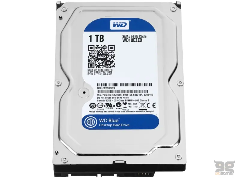 WD 1TB 3.5 inča SATA III 64MB 7.200rpm WD10EZEX Blue 