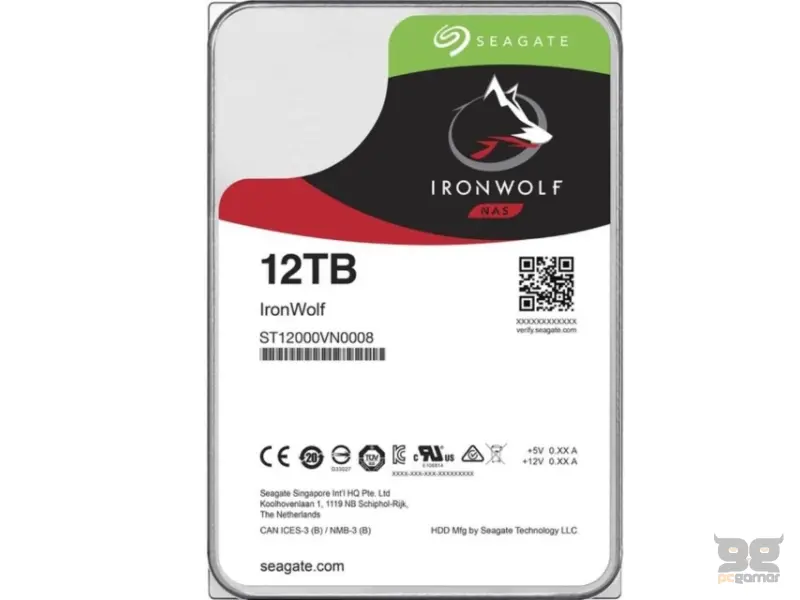 SEAGATE 12TB 3.5 inča SATA III 256MB ST12000VN0008 Ironwolf 