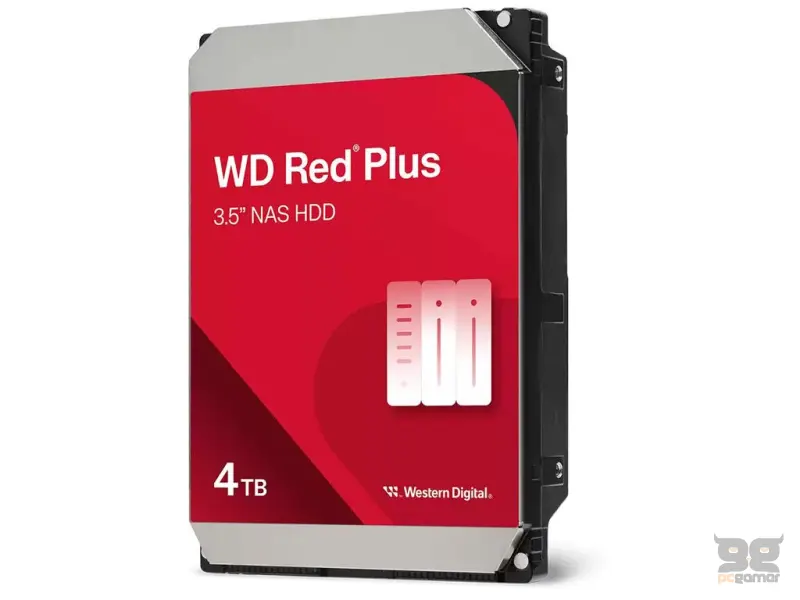 WD RED PLUS NAS HDD 4TB, 3.5", 5400 rpm, 128MB cache, up to 180MB/s transfer rate
