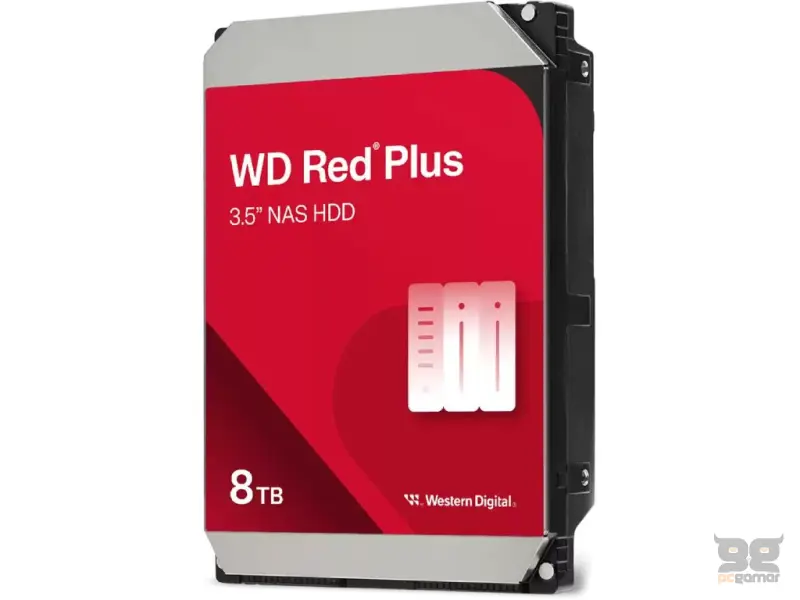 WD RED PLUS NAS HDD 8TB, 3.5", 5640 rpm, 256MB cache, up to 215MB/s transfer rate