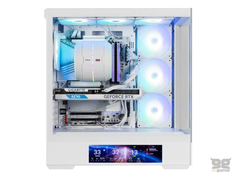 Zalman CASE P40 DS White 4x120 ARGB 9.1" LCD