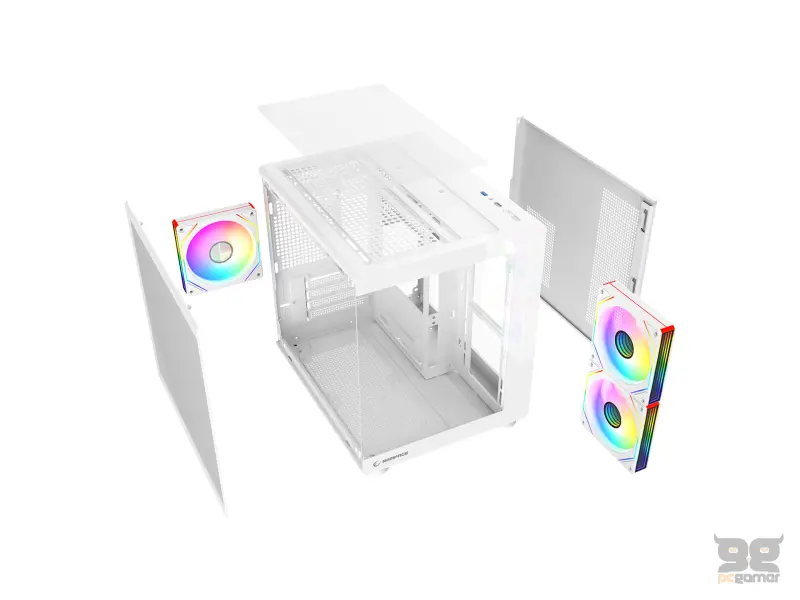 Rampage CASE MINID V1 3x120mm ARGB 750W 80+ Bronze White