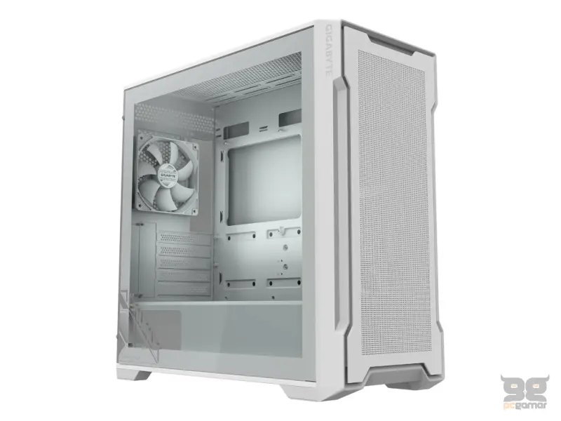 GIGABYTE C102GI Mid Tower Case, Pre-installed two 120mm fans, USB 3.0 x2, Tempered Glass, ICE