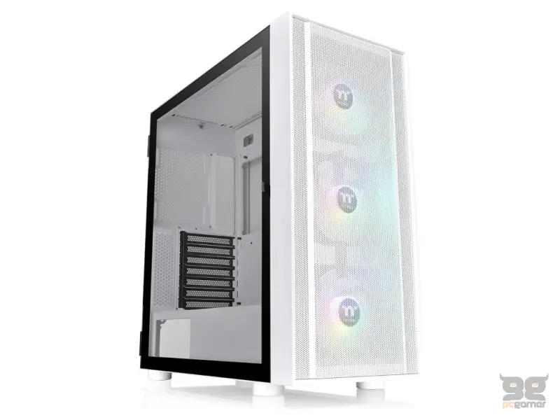 THERMALTAKE H570 TG Snow ARGB Mid Tower, Tempered Glass/Mesh Front Panel/120mm ARGB Lite Fan*3/USB