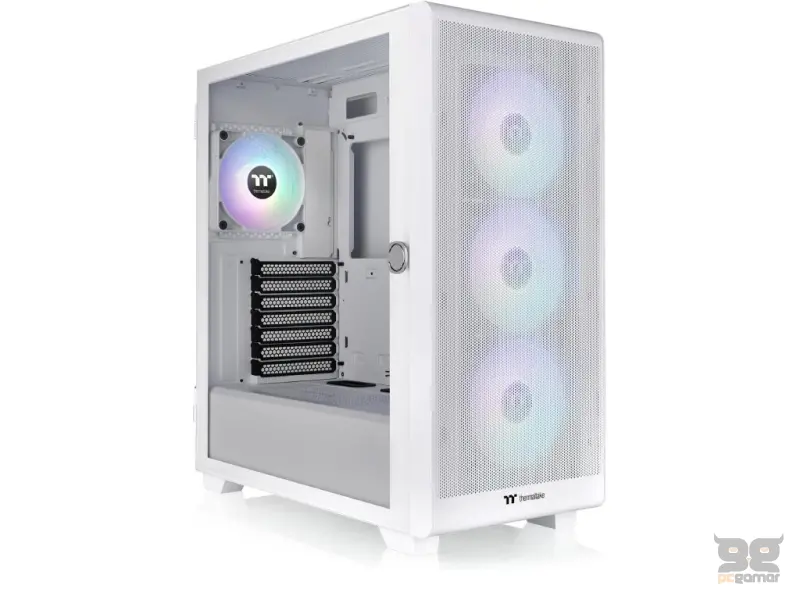 THERMALTAKE S250 TG Snow ARGB Mid Tower Chassis, Mesh, 4x CT120 120mm ARGB Fans, USB 3.0 x 2