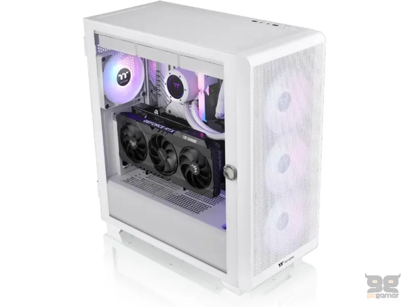 THERMALTAKE S250 TG Snow ARGB Mid Tower Chassis, Mesh, 4x CT120 120mm ARGB Fans, USB 3.0 x 2