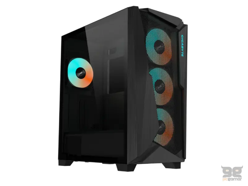 GIGABYTE C301 Glass V2 Black ATX Case, 4*ARGB, 2*2.5"/2*3.5", USB 3.1 Type-C,USB 3.0 x2,Audio in&out