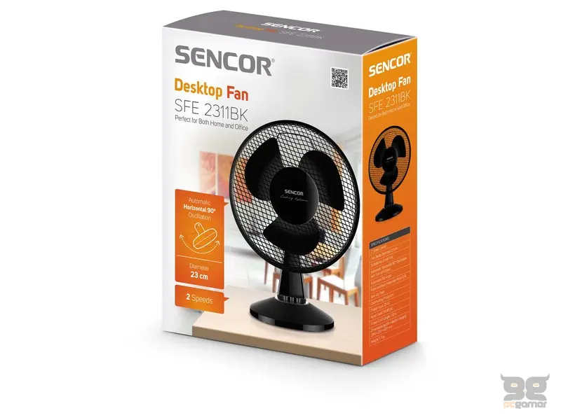 SENCOR SFE 2311BK Stoni ventilator crni 