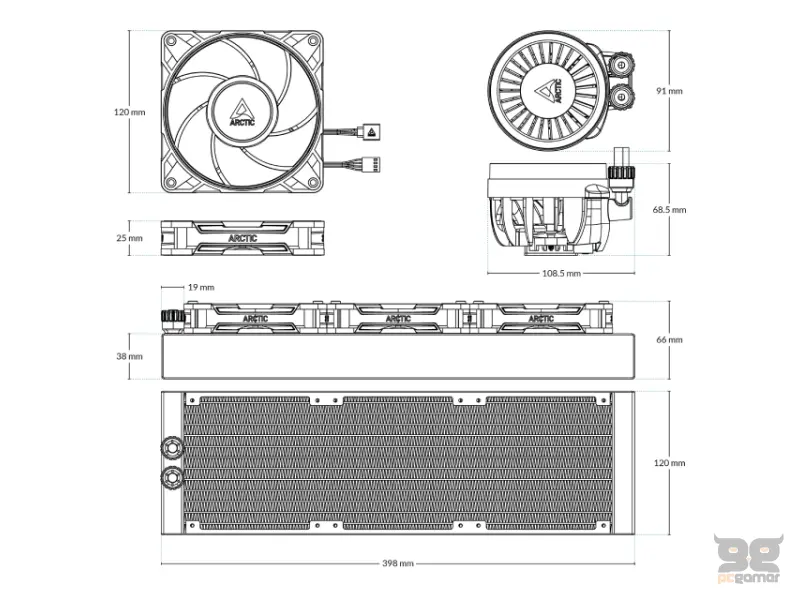 ARCTIC Liquid Freezer III Pro 360 A-RGB Black vodeno hlađenje (ACFRE00184A) 