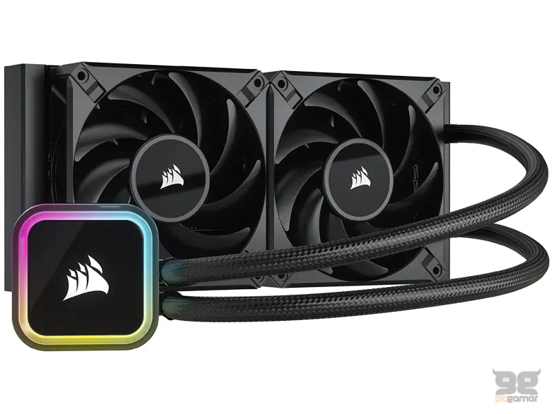 CORSAIR iCUE H100i RGB ELITE Liquid CPU Cooler, AF ELITE Series PWM fans, 240mm, 16 RGB LEDs