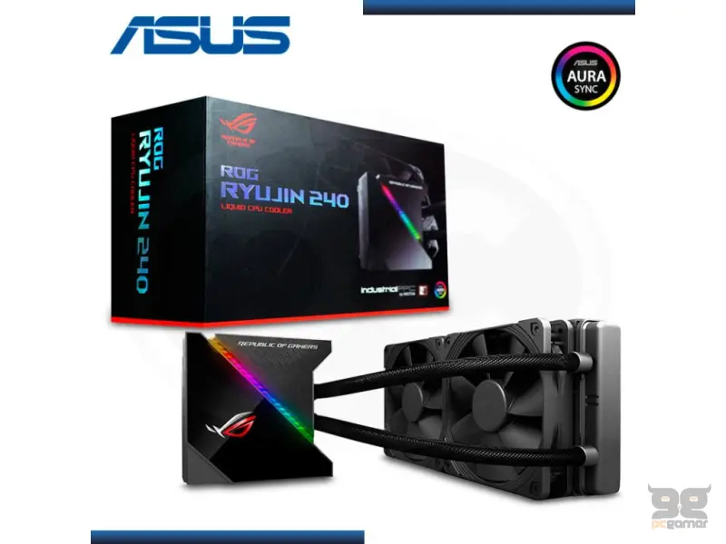 ASUS ROG RYUJIN 240 Liquid CPU cooler, 1.77" color OLED, 2x Noctua iPPC 2000 PWM 120mm radiator fans