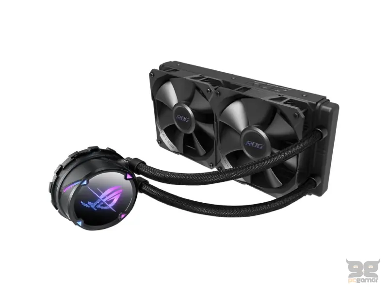ASUS ROG STRIX LC II 240 Liquid CPU cooler, Dual ROG 120 mm radiator fans, Illuminated ROG Logo