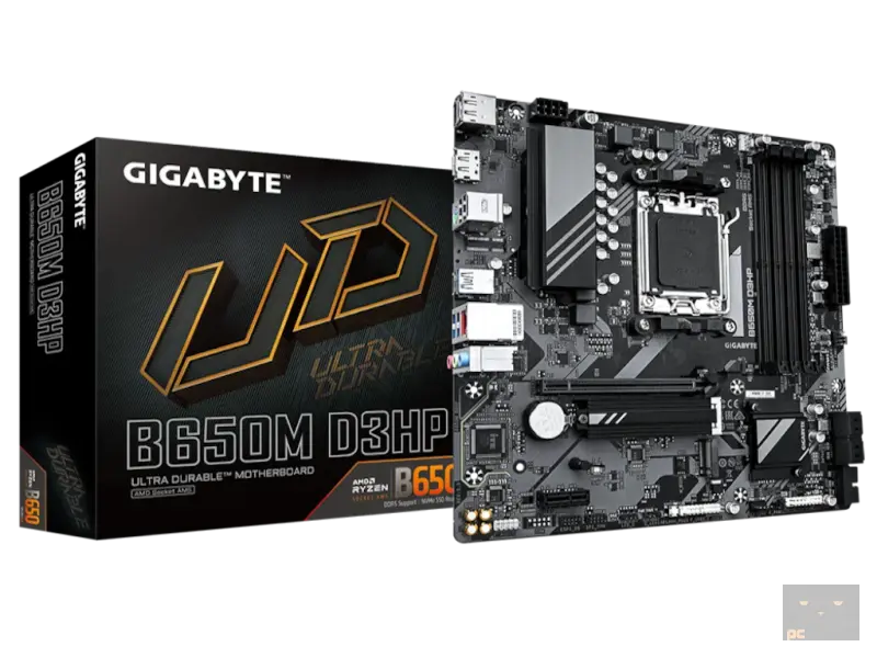 GIGABYTE AMD Ryzen MB B650M D3HP, 4*DDR5 7600MHz, PCIe 4.0, AM5 Socket, 2.5GbE LAN, 2*DP/HDMI