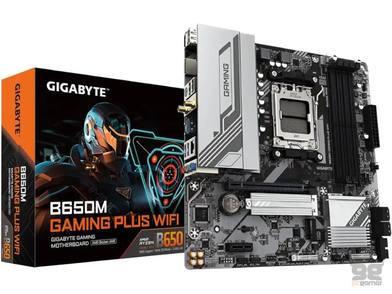 GIGABYTE AMD Ryzen MB B650M GAMING PLUS WIFI,4*DDR5 8000MHz,PCIe 4.0, AM5, WIFI6E, 2.5GbE, DP/HDMI