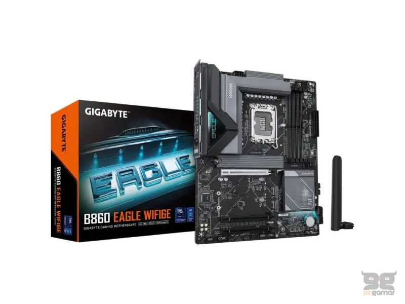 GIGABYTE INTEL MB B860 EAGLE WIFI6E, 4*DDR5 9066 MT/s,PCIe 5.0,3*M.2,DP/HDMI,2.5GbE,LGA 1851, WiFi6E