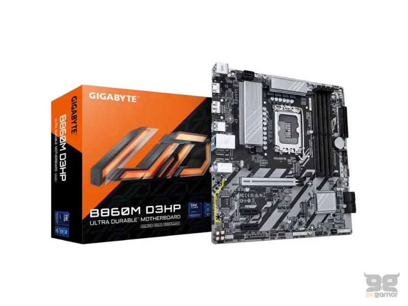GIGABYTE INTEL MB B860M D3HP, 4*DDR5 9066 MT/s, PCIe 5.0, 2*M.2, DP/HDMI, GbE LAN, LGA 1851