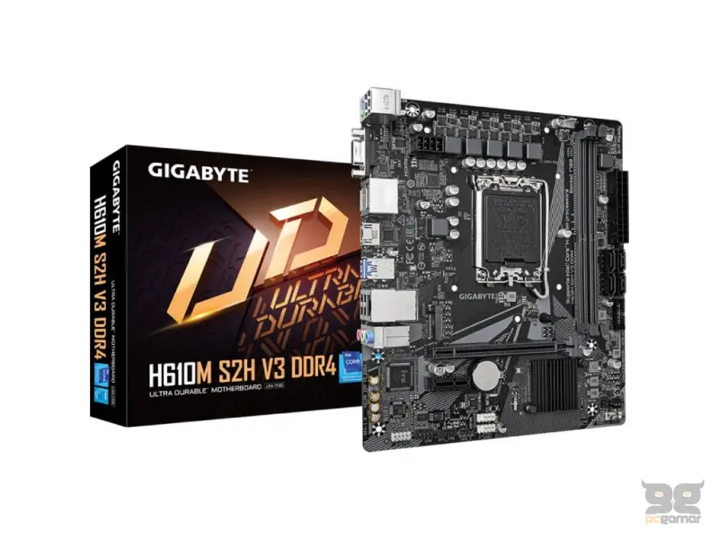 GIGABYTE INTEL H610M S2H V3 DDR4, Rev 1.0, 2*DDR4 3200MHz, PCIe 3.0 x4 M.2, DP*2/HDMI/VGA, LGA 1700