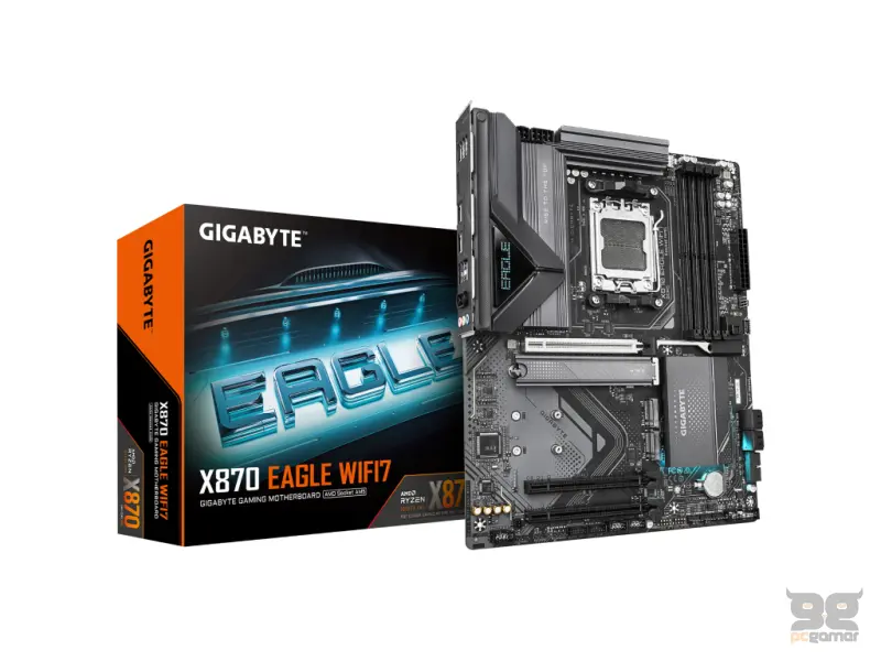 GIGABYTE AMD Ryzen MB X870 EAGLE WIFI7, 4*DDR5 8200MT/s, 1*PCIe 5.0/3*M.2, USB4,DP, AM5,WIFI7,2.5GbE