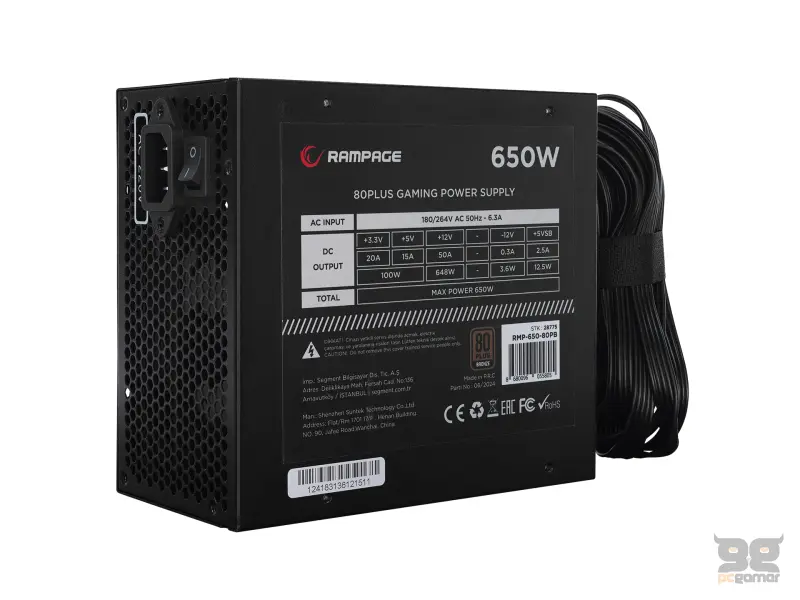 Rampage Napajanje RMP-650-80PB 650W 80+ Bronze