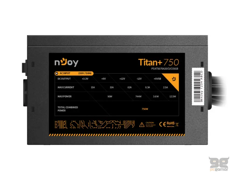 NJOY Titan+ 750 750W napajanje (PSAT5075A20CUCO01B) 