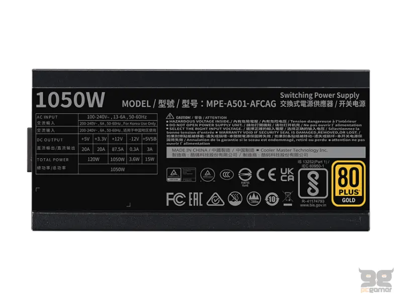 COOLER MASTER MWE Gold V2 1050W napajanje (MPE-A501-AFCAG-3EEU) 5Y 