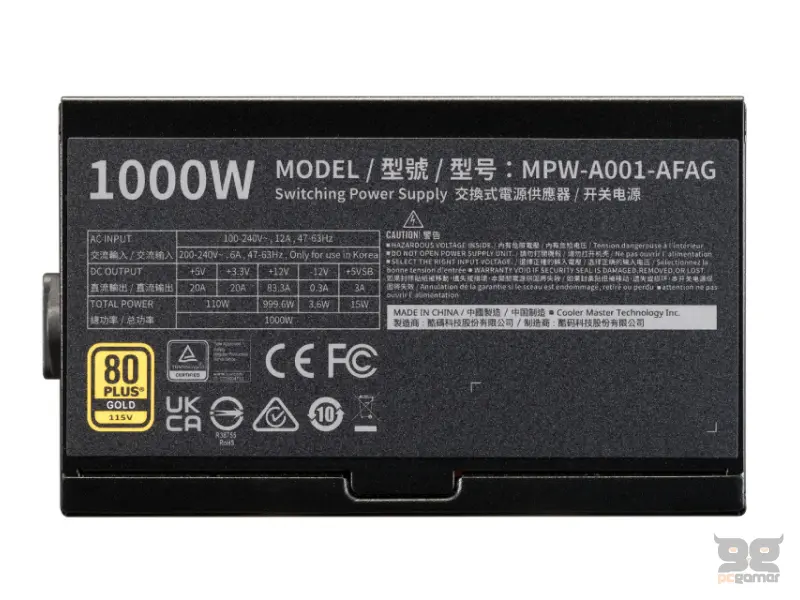 COOLER MASTER Elite Gold 1000W napajanje (MPW-A001-AFAG-BEU) 5Y 