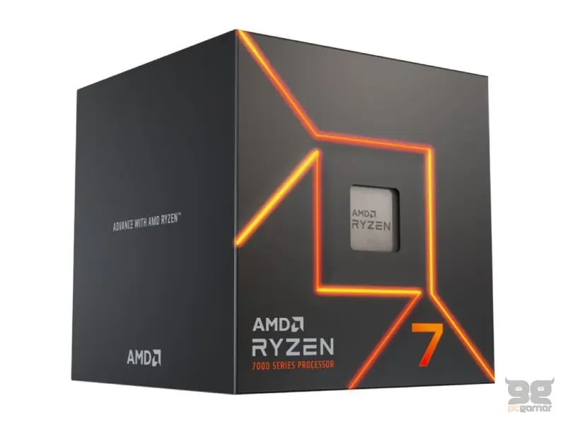 AMD Ryzen 7 7700 Gaming CPU, 3.8GHz/5.3GHz Max, 8C/16T, Socket AM5, 32MB L3 cache, AMD Wraith Prism