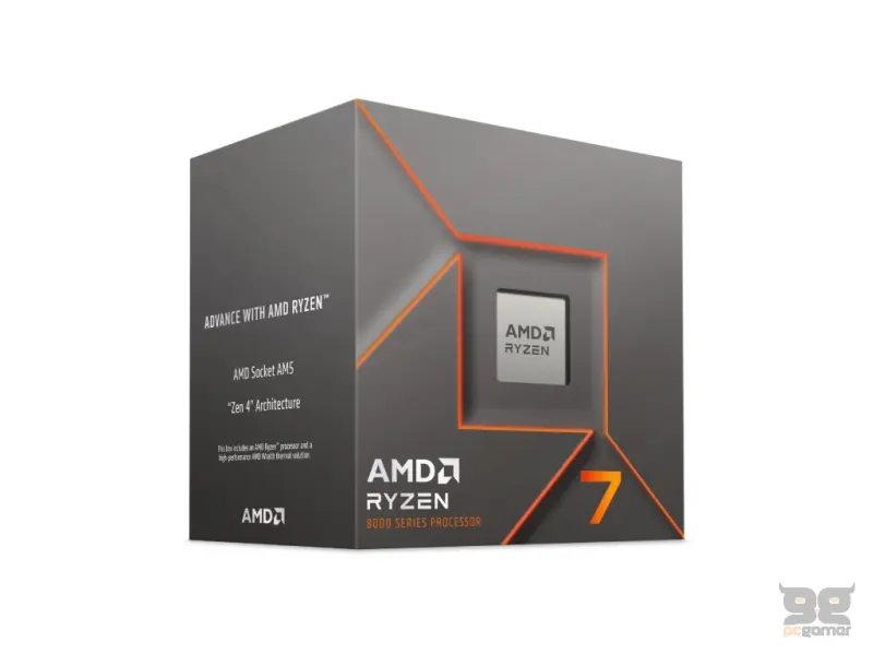 AMD Ryzen 7 8700F, 4.1GHz/5.0GHz Max, 8C/16T, AM5, 16MB L3 cache, Wraith Stealth, Graphics Required