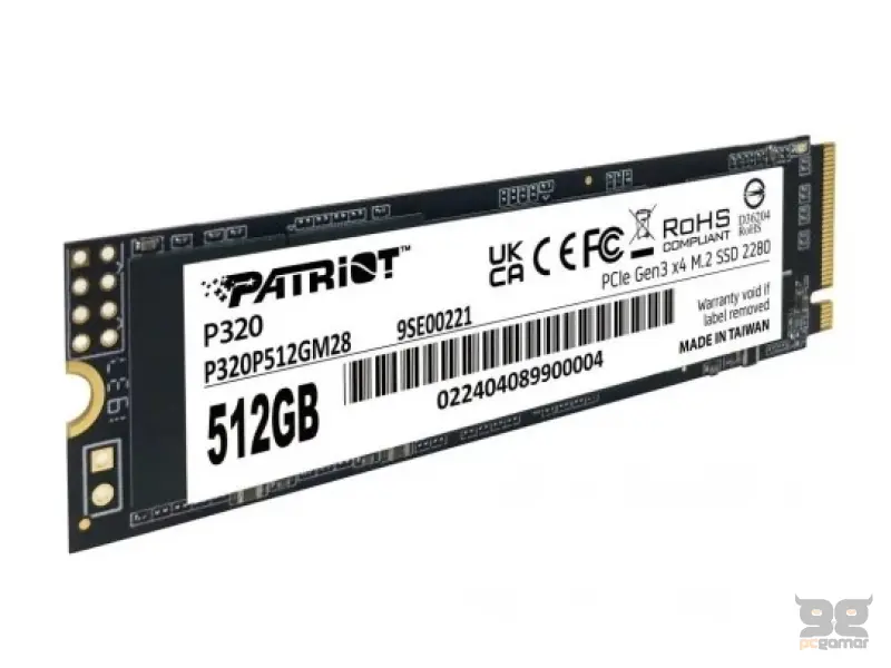 Patriot SSD 512GB M.2 NVMe PCIe P320 (r/w: 3000/2200 MBs)